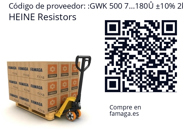   HEINE Resistors GWK 500 7...180Û ±10% 2kW IP65