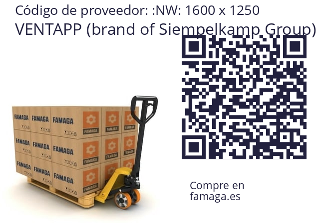   VENTAPP (brand of Siempelkamp Group) NW: 1600 х 1250